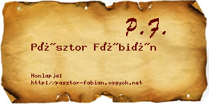 Pásztor Fábián névjegykártya